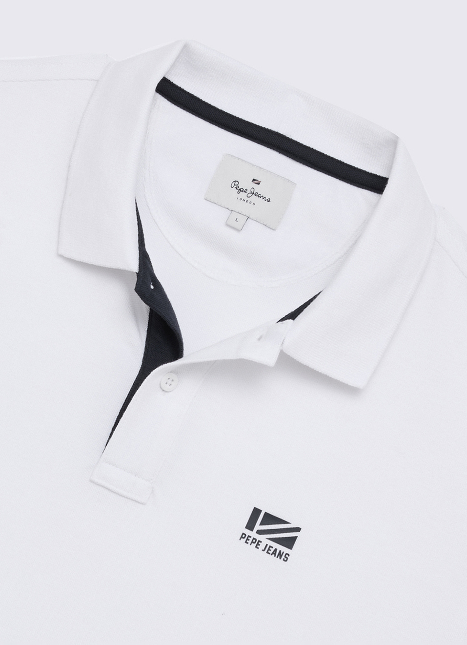 Men White Solid Short Sleeves Polo, , large image number 6