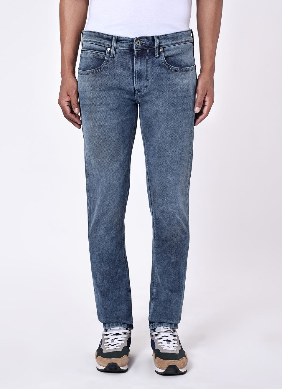 Men Blue Slim Fit Low Rise Stretchable Jeans, , large image number 1