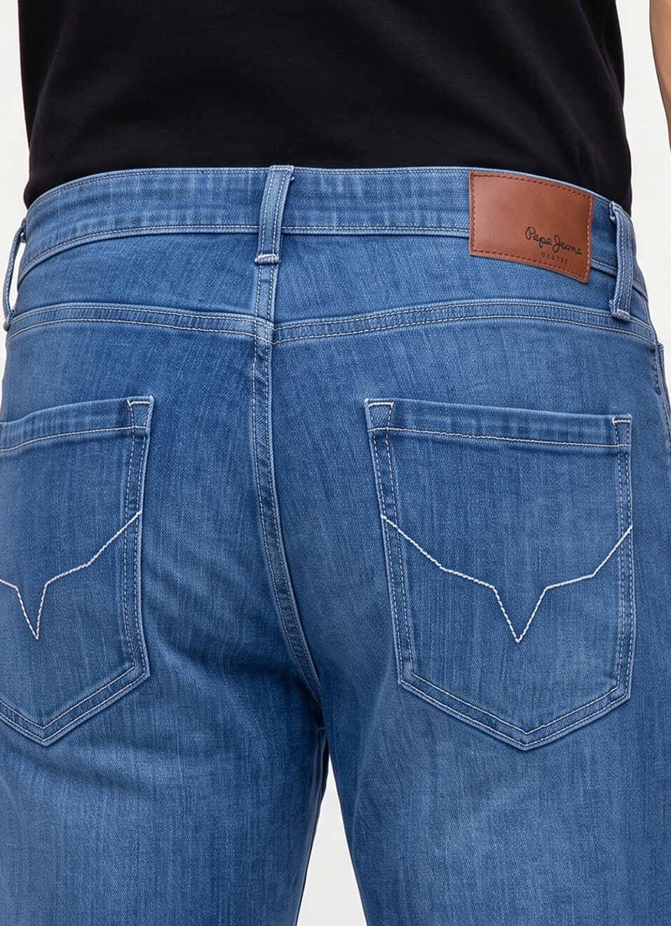 Men Blue Relaxed Straight Fit Mid Rise Stretchable Jeans, , large image number 5