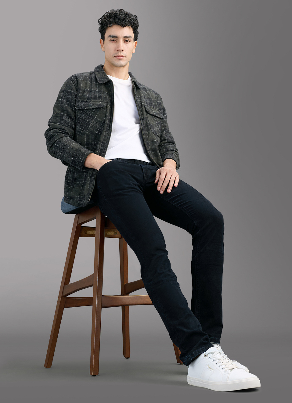 Men Black Slim Stretchable Jeans, , large image number 1