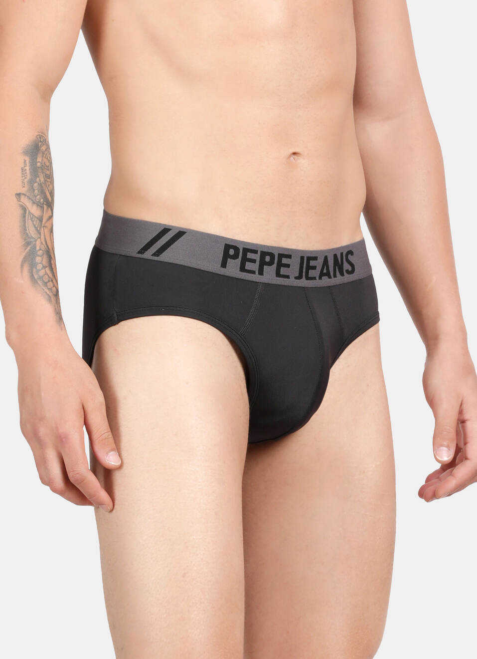 Black Solid Briefs, , large image number 3