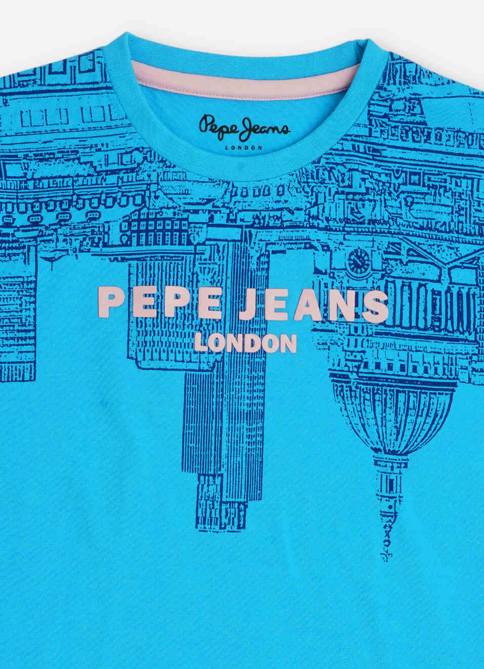 Boys French Blue London City Inspired Print Short Sleeve T-shirt, , large image number 2