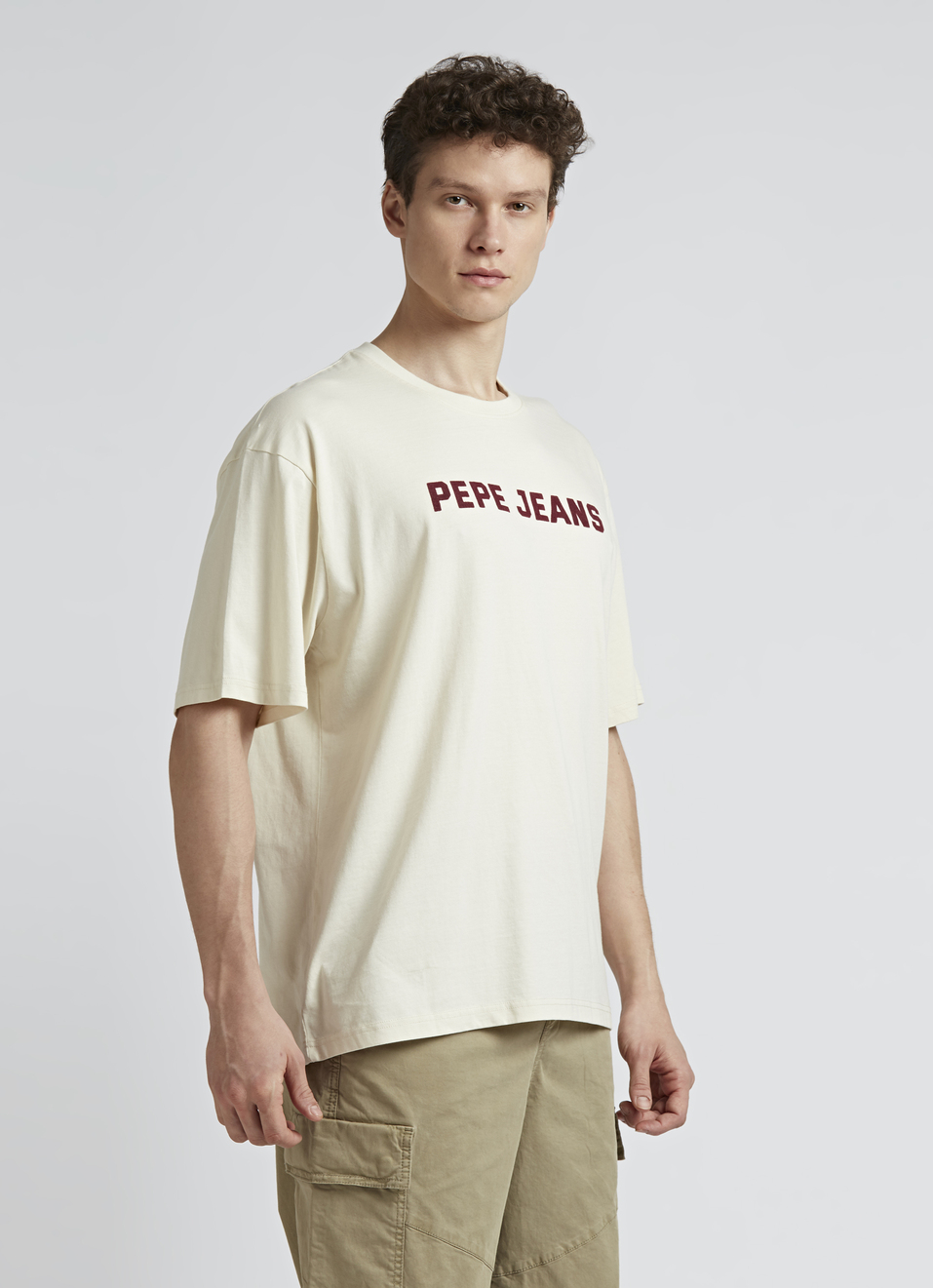Ivory Oversized Back Print Short Sleeve T-shirt, , large image number 3