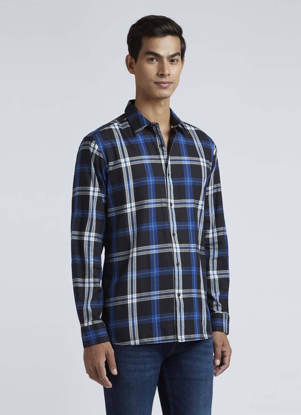 Navy Check Full Sleeve Shirt, , large image number 3