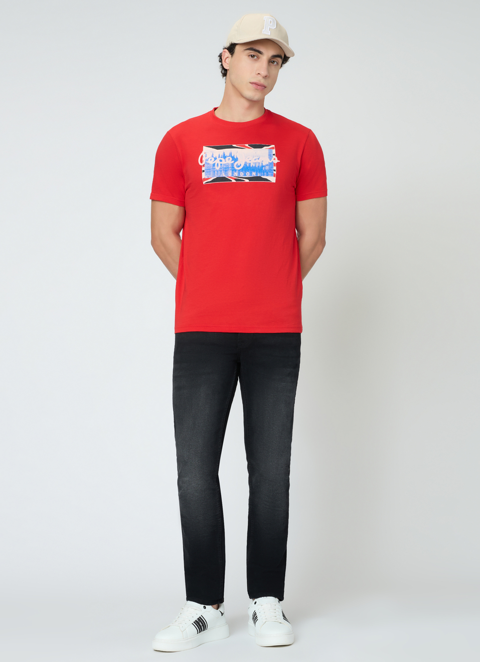 Men Navy Graphic Slim Fit T-shirt, , large image number 5