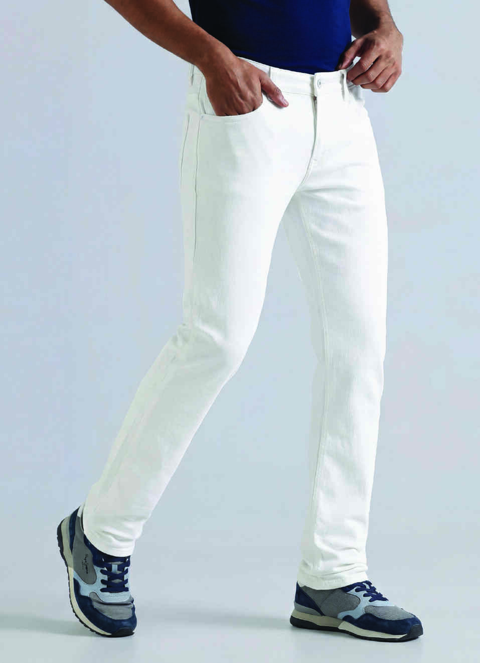 Vapour White Mid Waist Jeans, , large image number 0