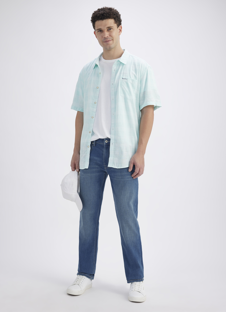 Men Blue Check Short Sleeve Shirt, , large image number 5