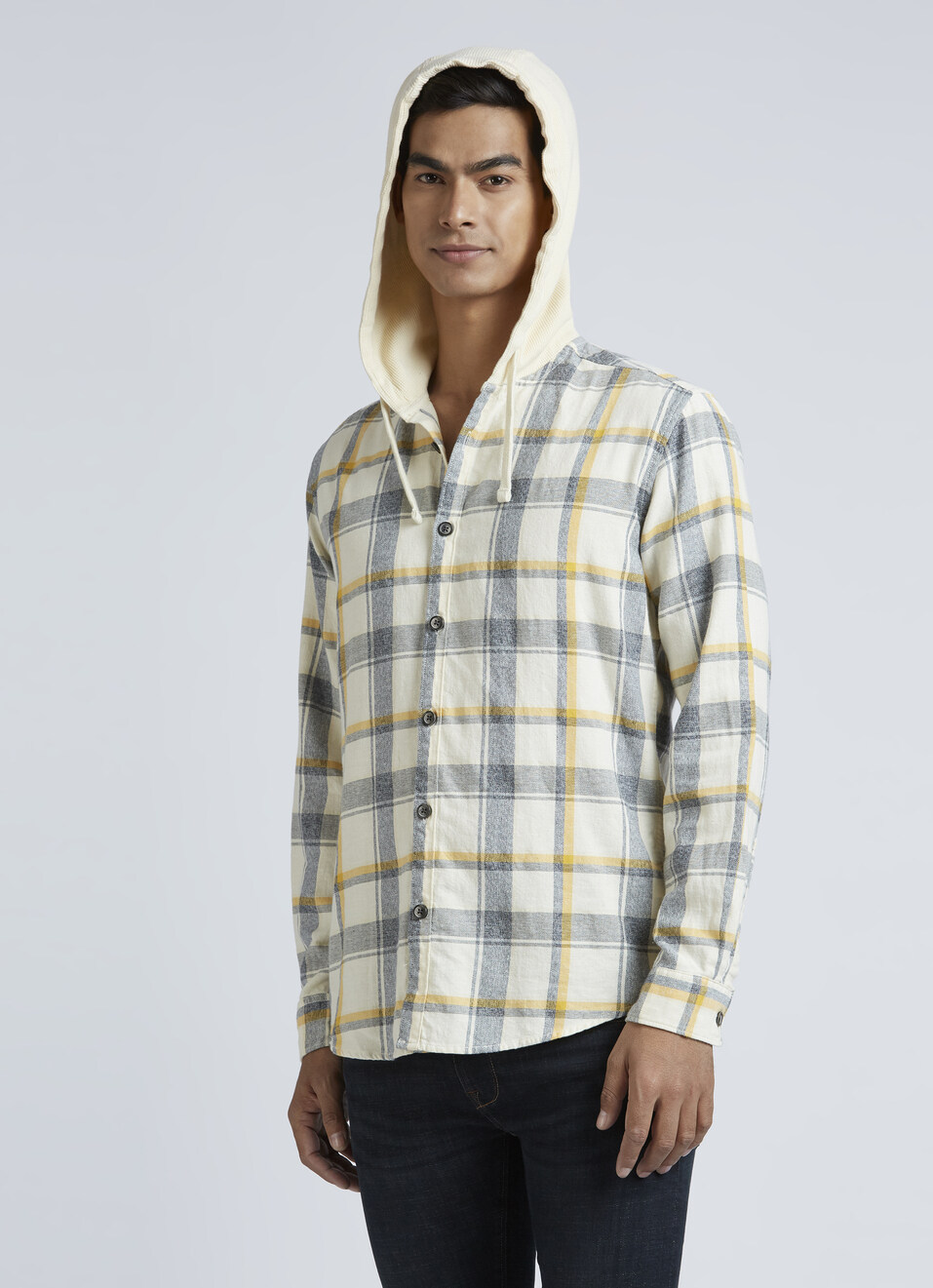 Ecru Checks Full Sleeve Shirt, , large image number 3