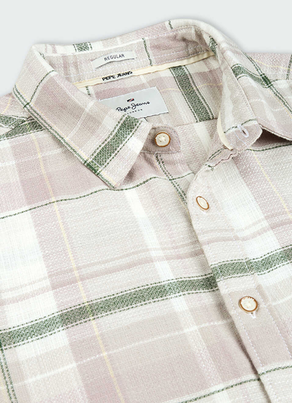 Men Olive Green Checked Shirt, , large image number 7