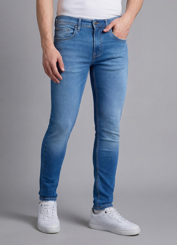 Men Blue Mid Rise Tapered Gymindigo Jogger Like Jeans