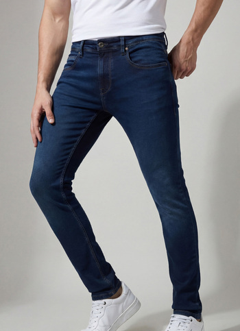 Men Blue Mid Rise Tapered Gymindigo Jogger Like Jeans