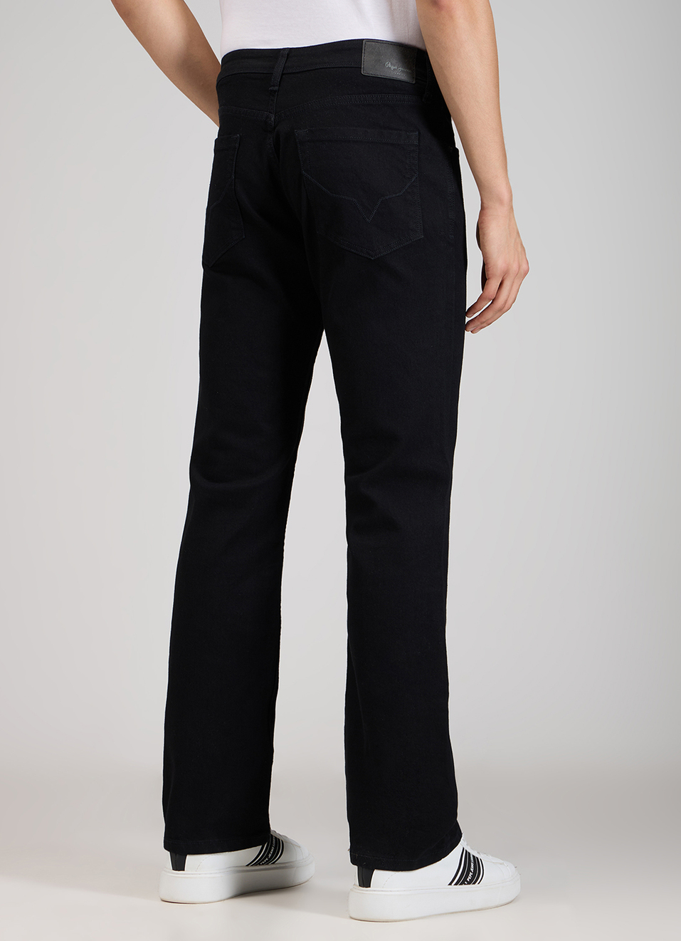 Men Black Mid Rise Bootcut Stretchable Jeans, , large image number 3