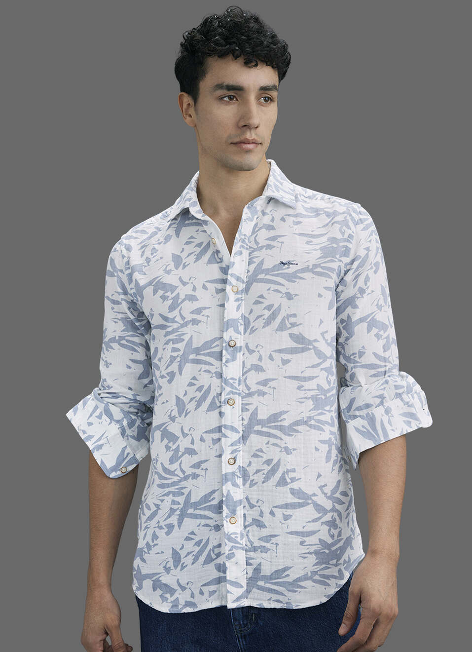 Men White Printed Long Sleeve Shirt, , large image number 5