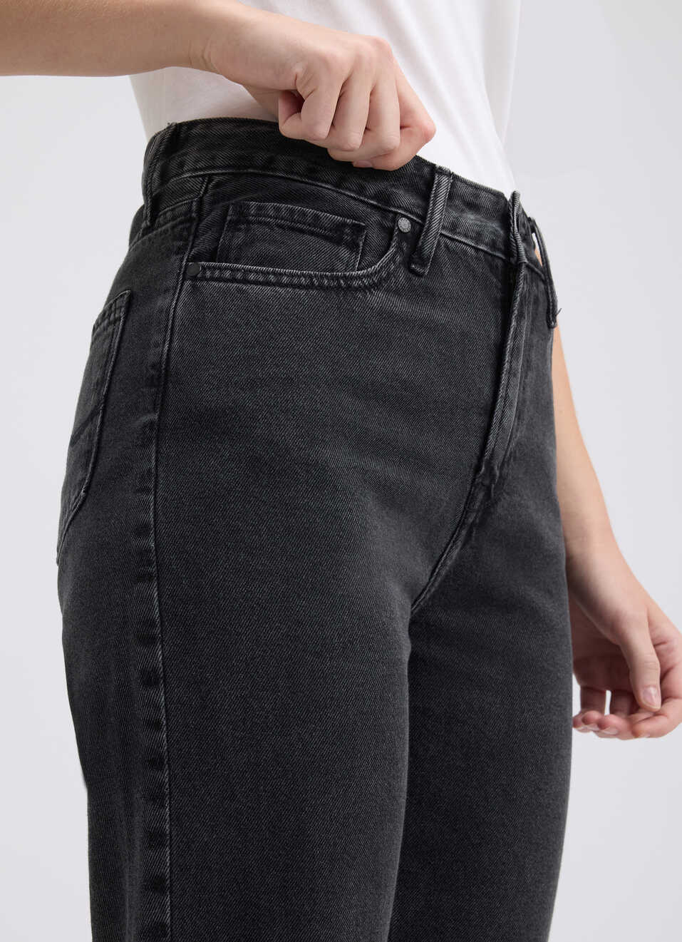 Women Black Mom Fit High Rise Jeans , , large image number 4