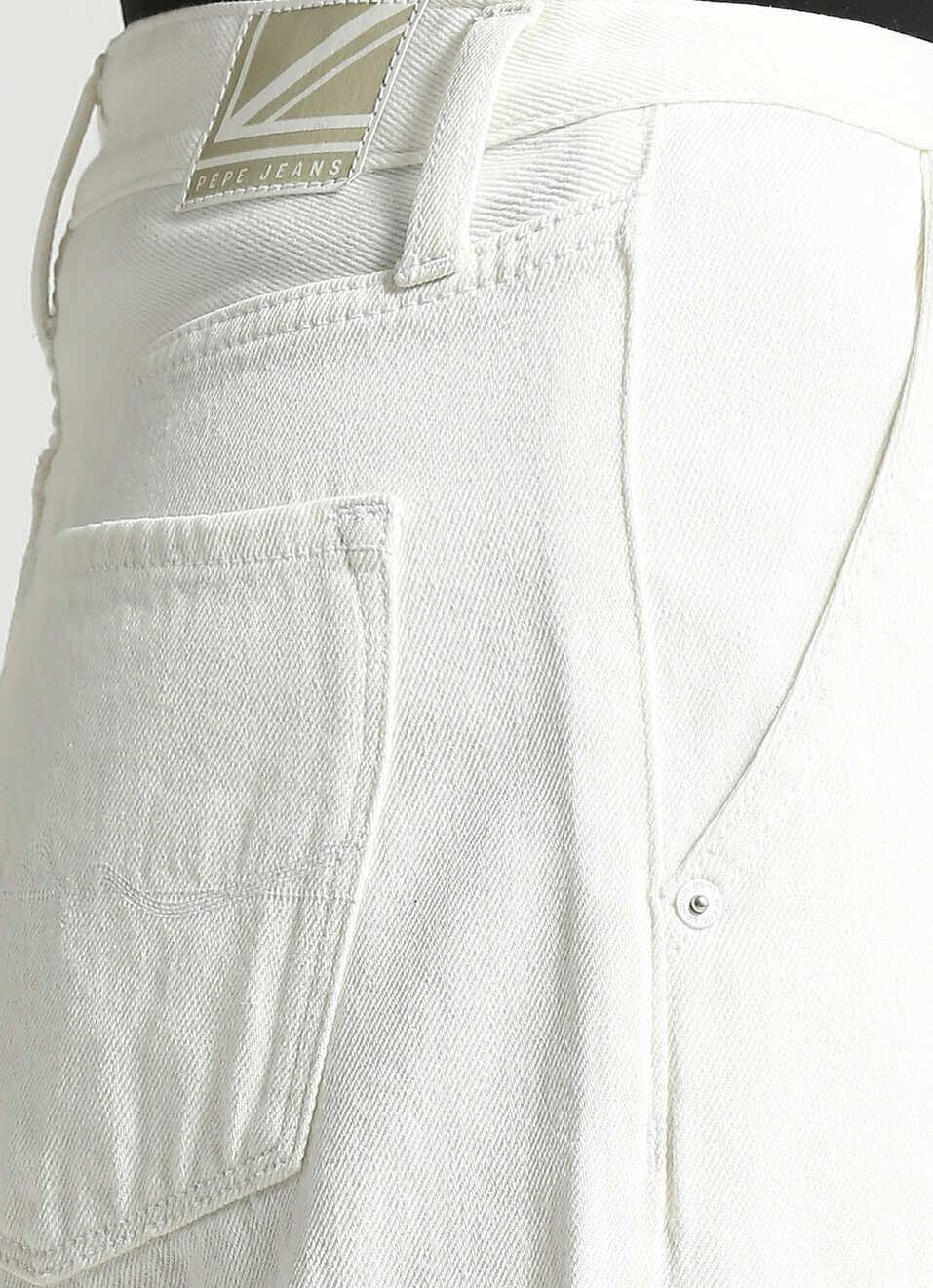 Cargo Straight Fit High Waist White Jeans, , large image number 4