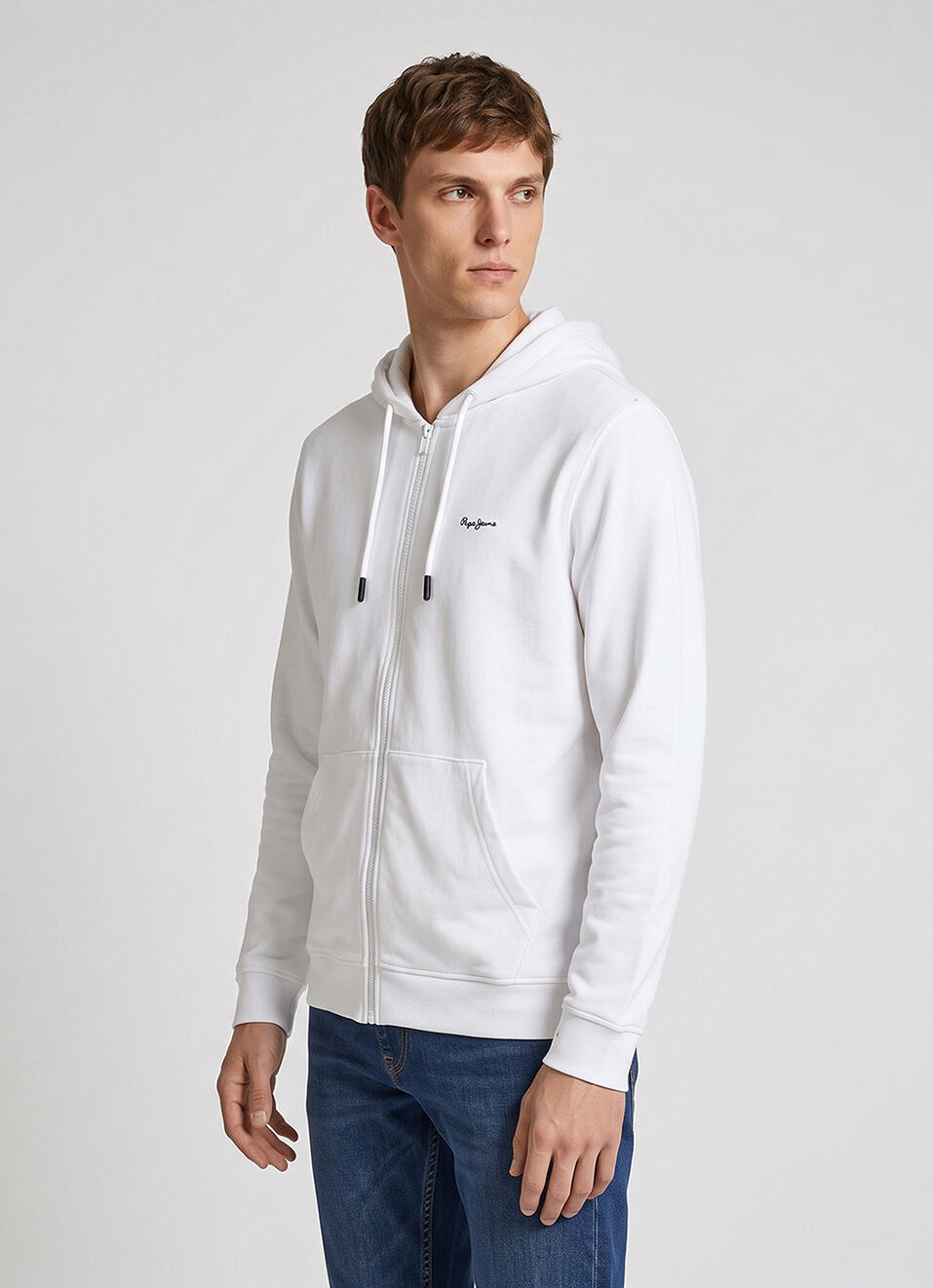 Men White Back Print Full Sleeve Hoodie, , large image number 3