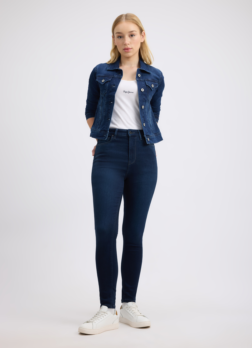 Women Blue Skinny Fit High Rise Jeans , , large image number 0