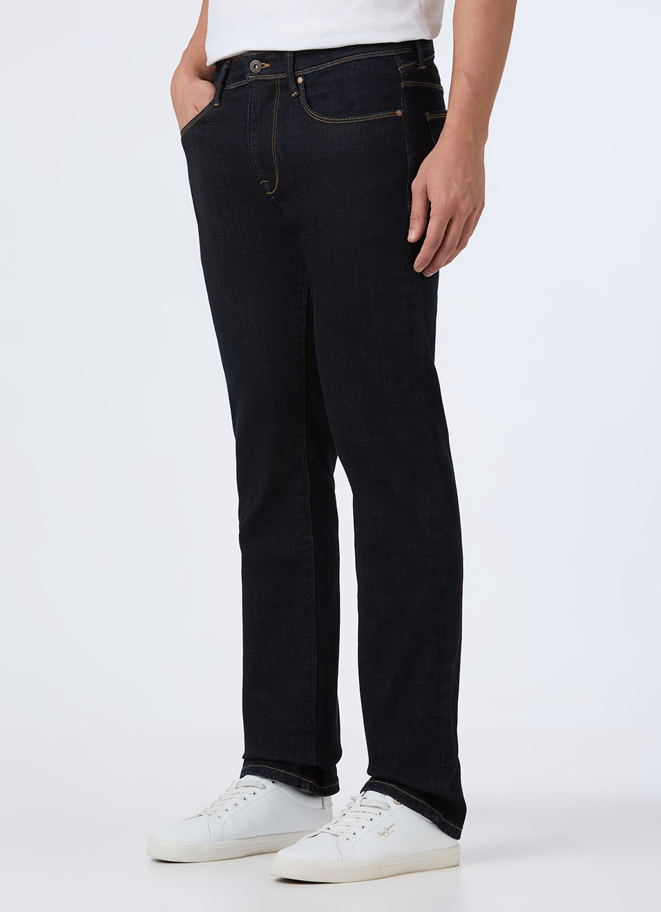 Men Dark Indigo Straight Fit Stretchable Jeans, , large image number 5