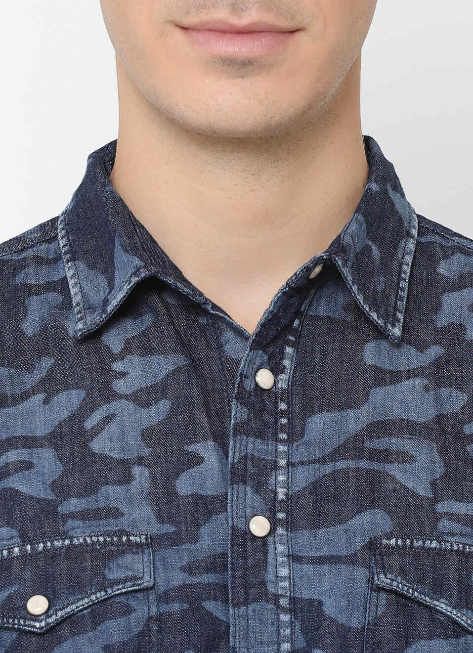 Fennel Printed Denim Shirt, , large image number 4