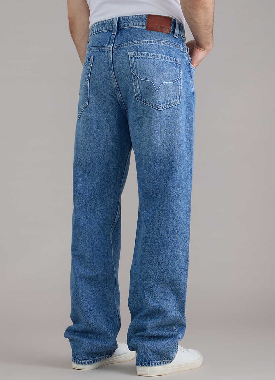 Men Blue Baggy Fit Mid Rise Jeans, , large image number 3