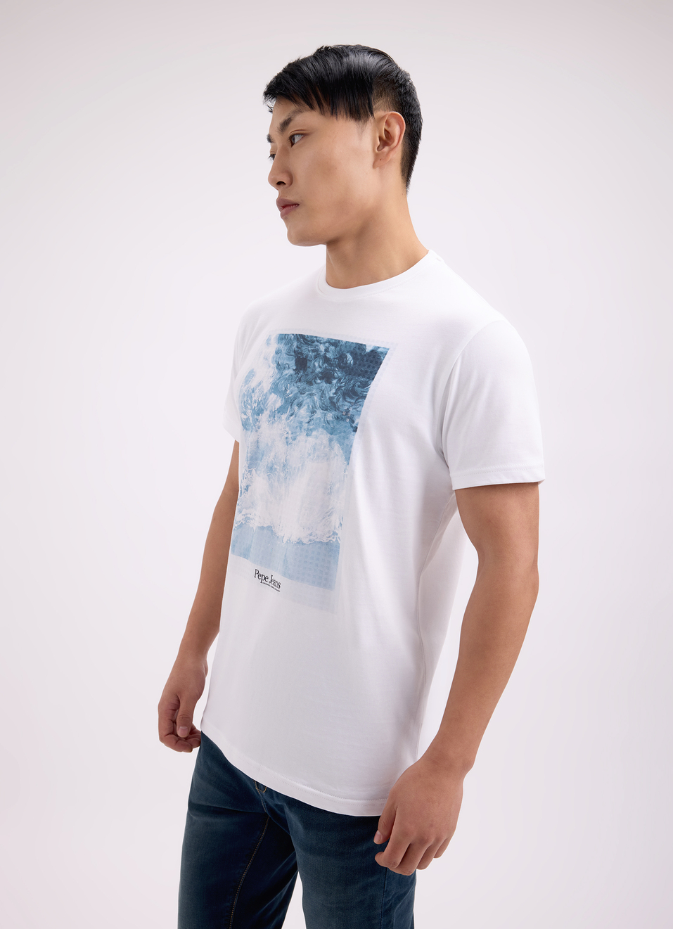 Men White Photographic Print Short Sleeve T-shirt, , large image number 3