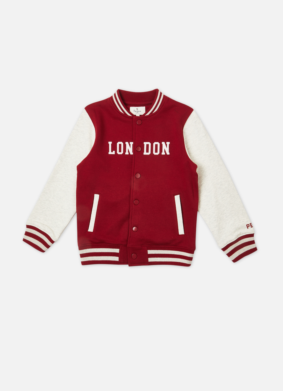 Boys Red Colour Block Full Sleeve Jacket, , large image number 0