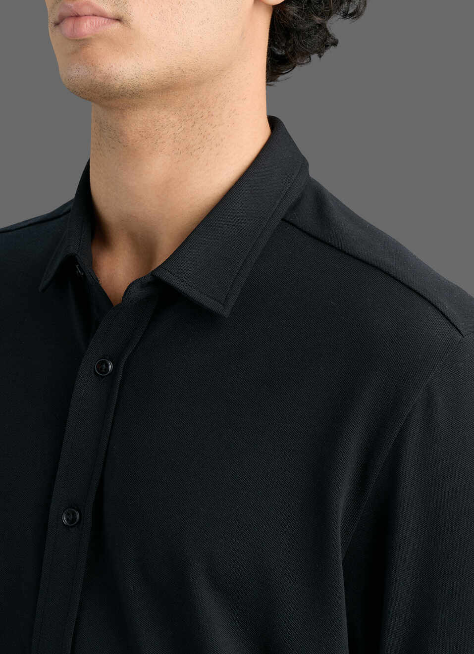 Men Black Solid Shirt, , large image number 1