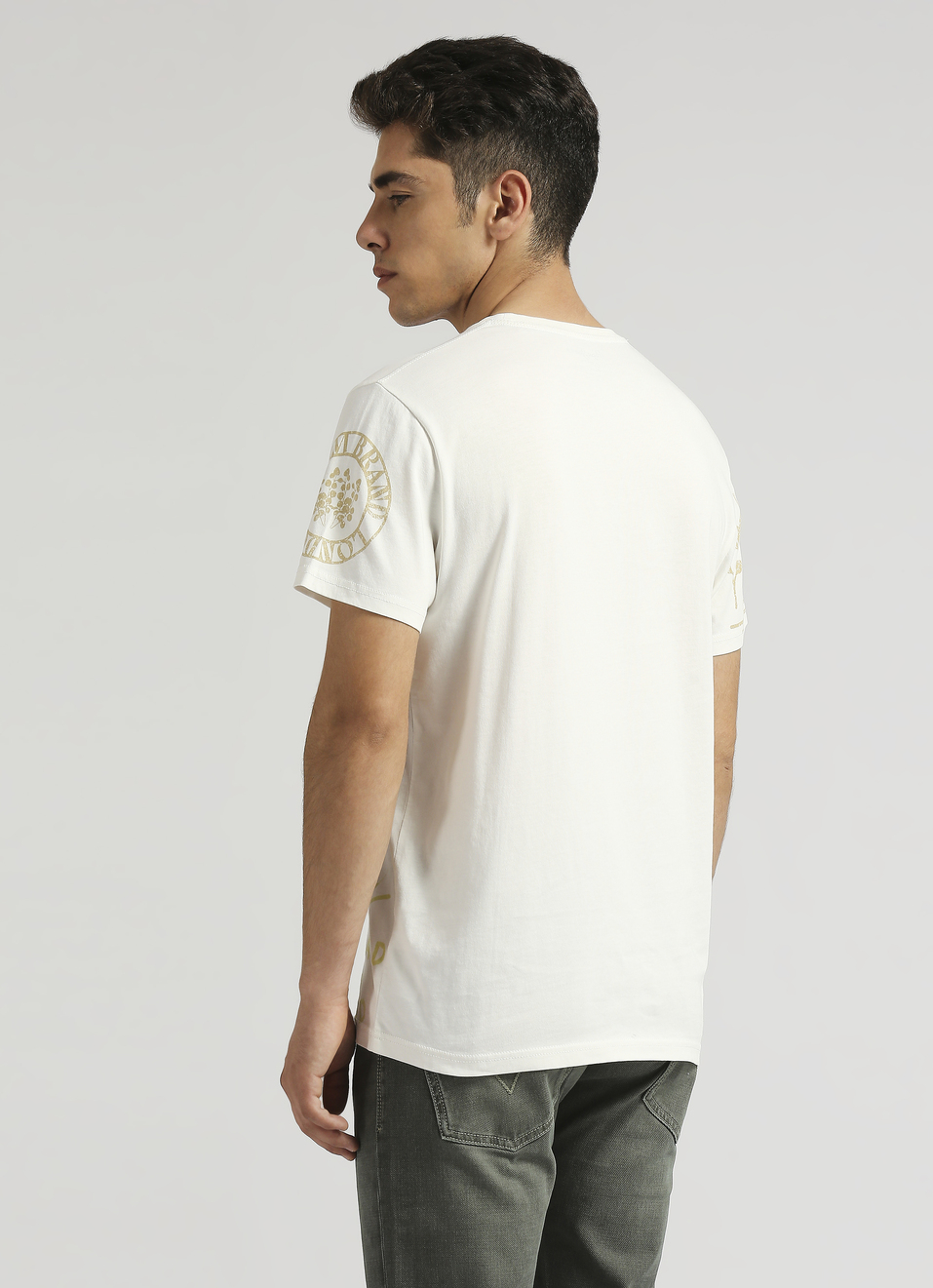 Off White Brand Print Short Sleeve T-shirt, , large image number 2