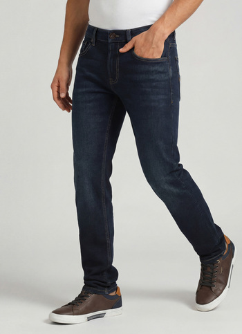 Vapour Dark Blue Mid Rise Slim Fit Jeans