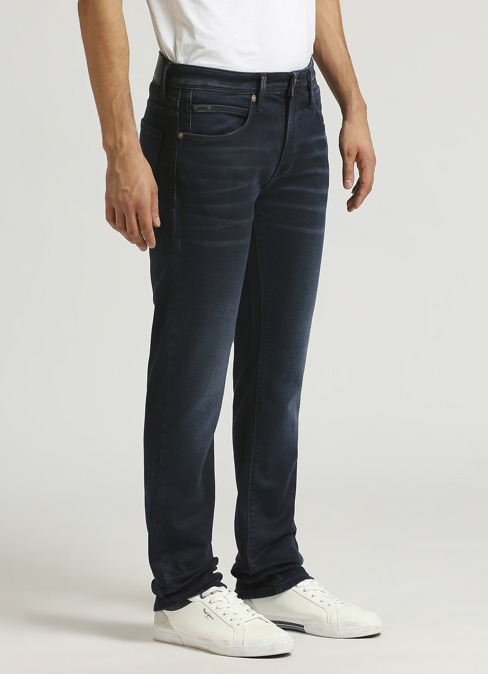Vapour Dark Blue Mid Rise Slim Fit Jeans, , large image number 5