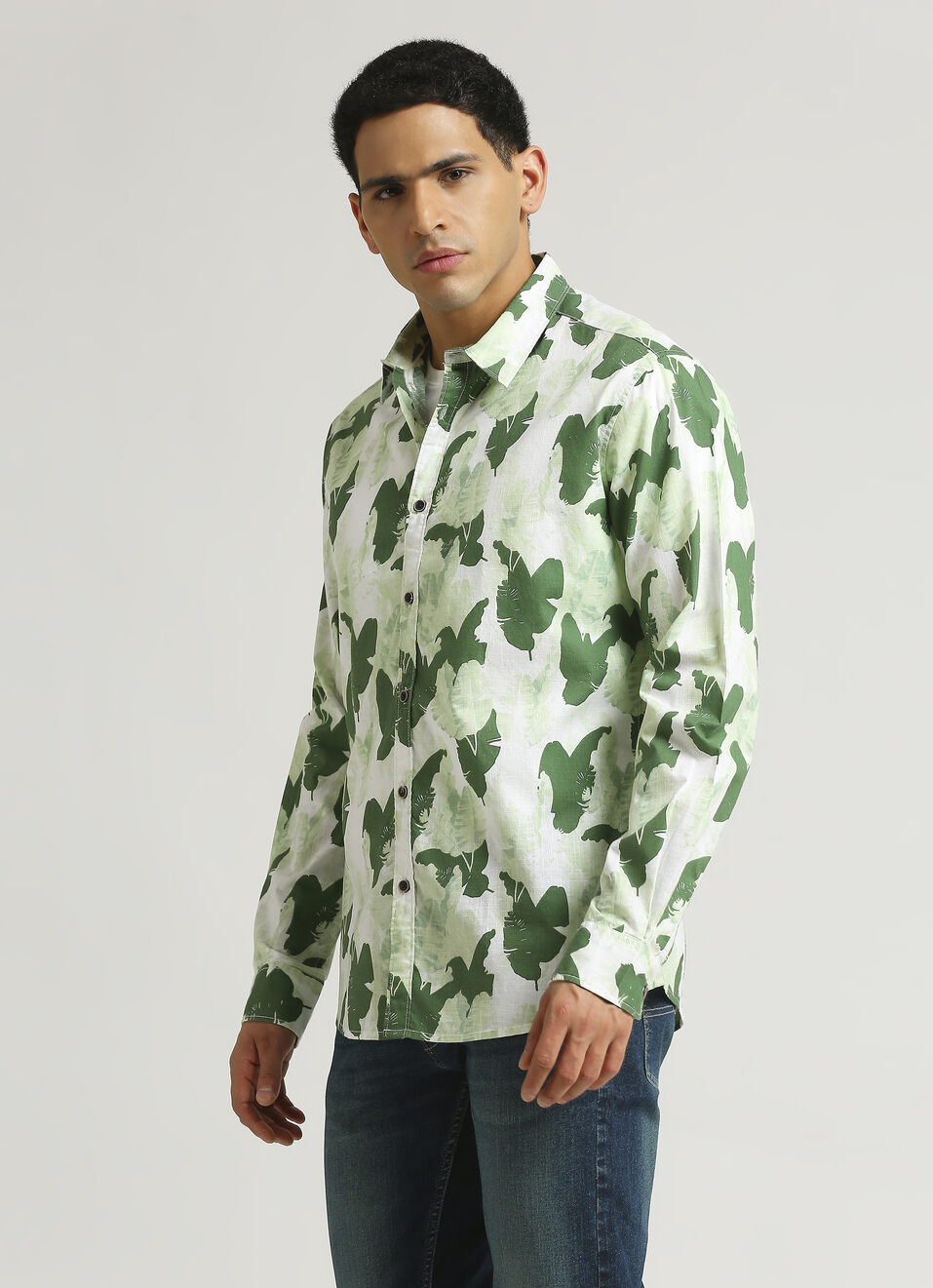 Green All Over Printed Long Sleeve Shirt, , large image number 2