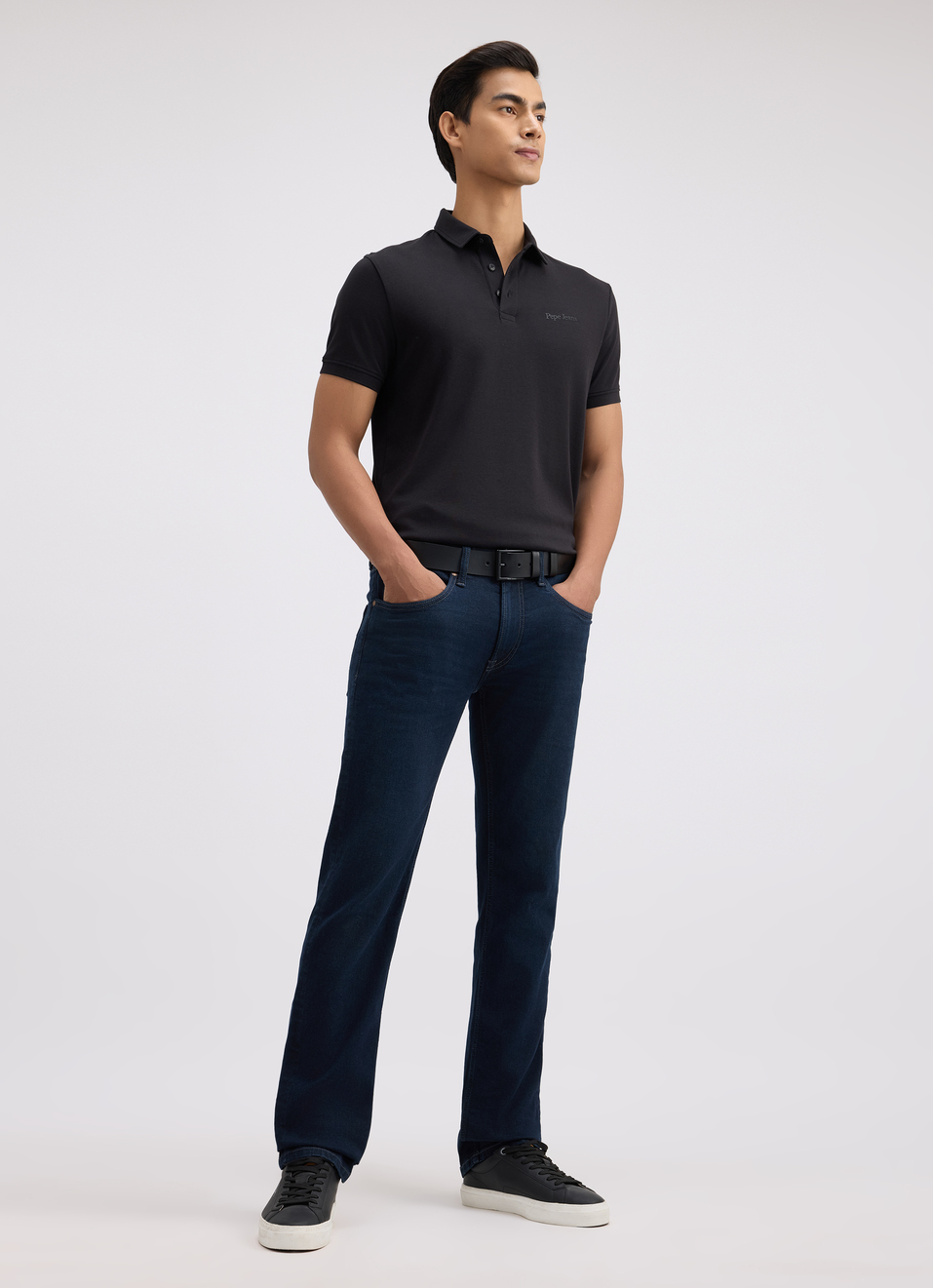 Men Black Solid Embroidery Logo Polo, , large image number 5