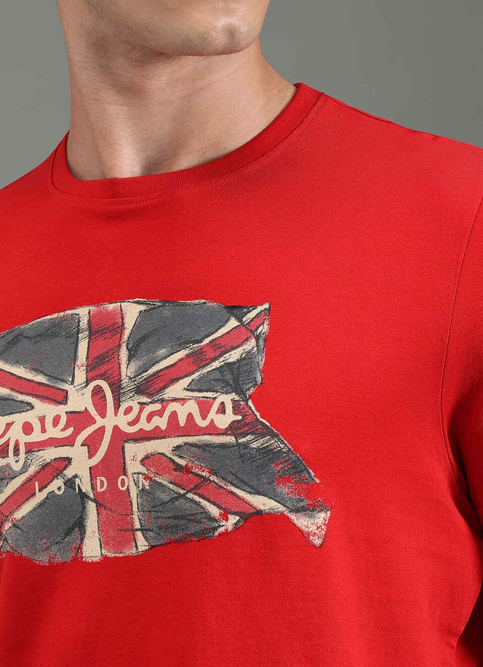 Men Red Graphic Slim Fit T-shirt, , large image number 1