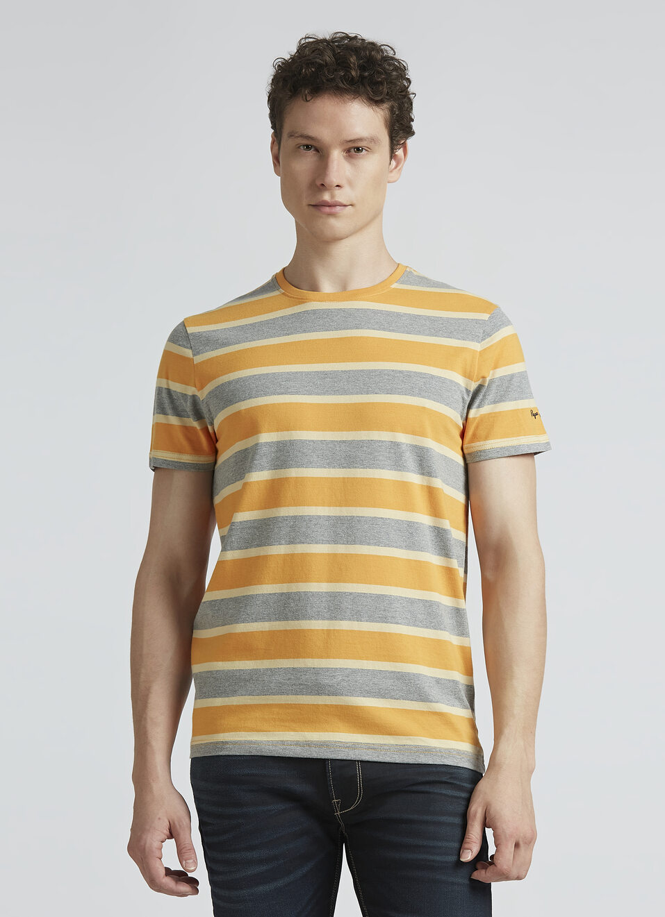 Orange Stripes Short Sleeve T-shirt, , large image number 1