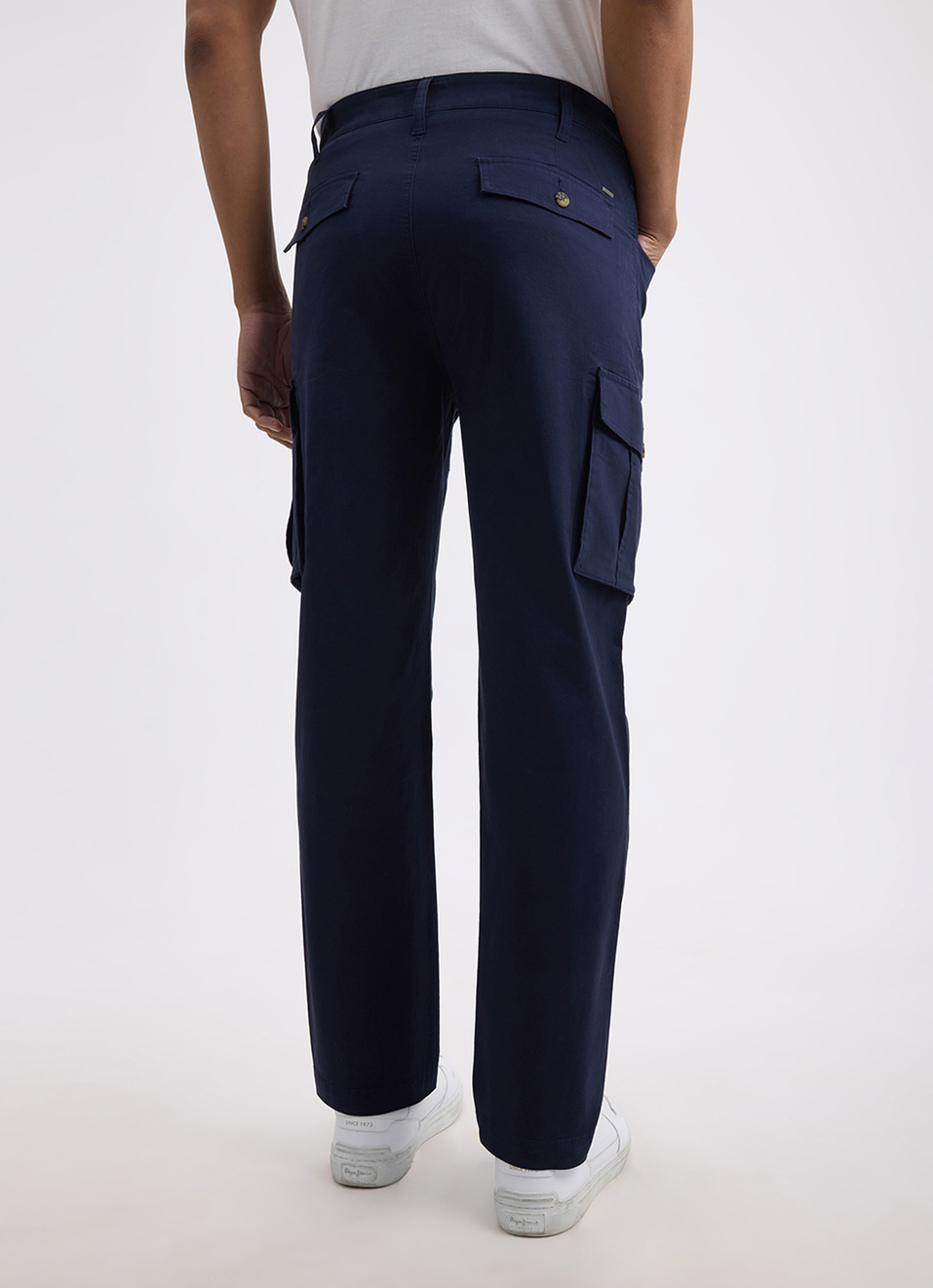 Men Blue Mid Rise Stretch Cargo, , large image number 3