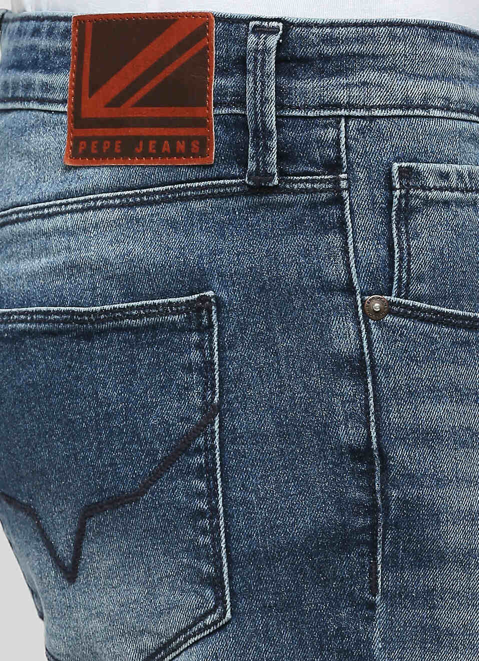 Dark Blue Mid Rise Bootcut Jeans, , large image number 4