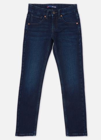 Boys  Blue Mid Waist Slim Gymindigo Jeans