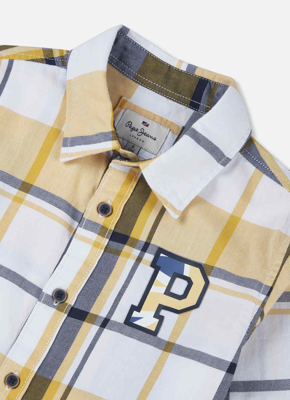Boys Yellow Herringbone Check Full Sleeve Shirt, , large image number 2