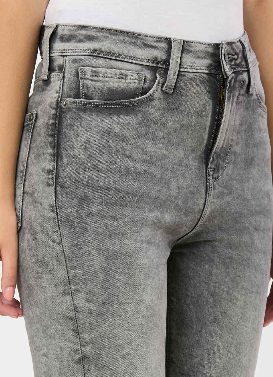 Women Grey Straight Fit High Rise Stretchable Jeans, , large image number 4
