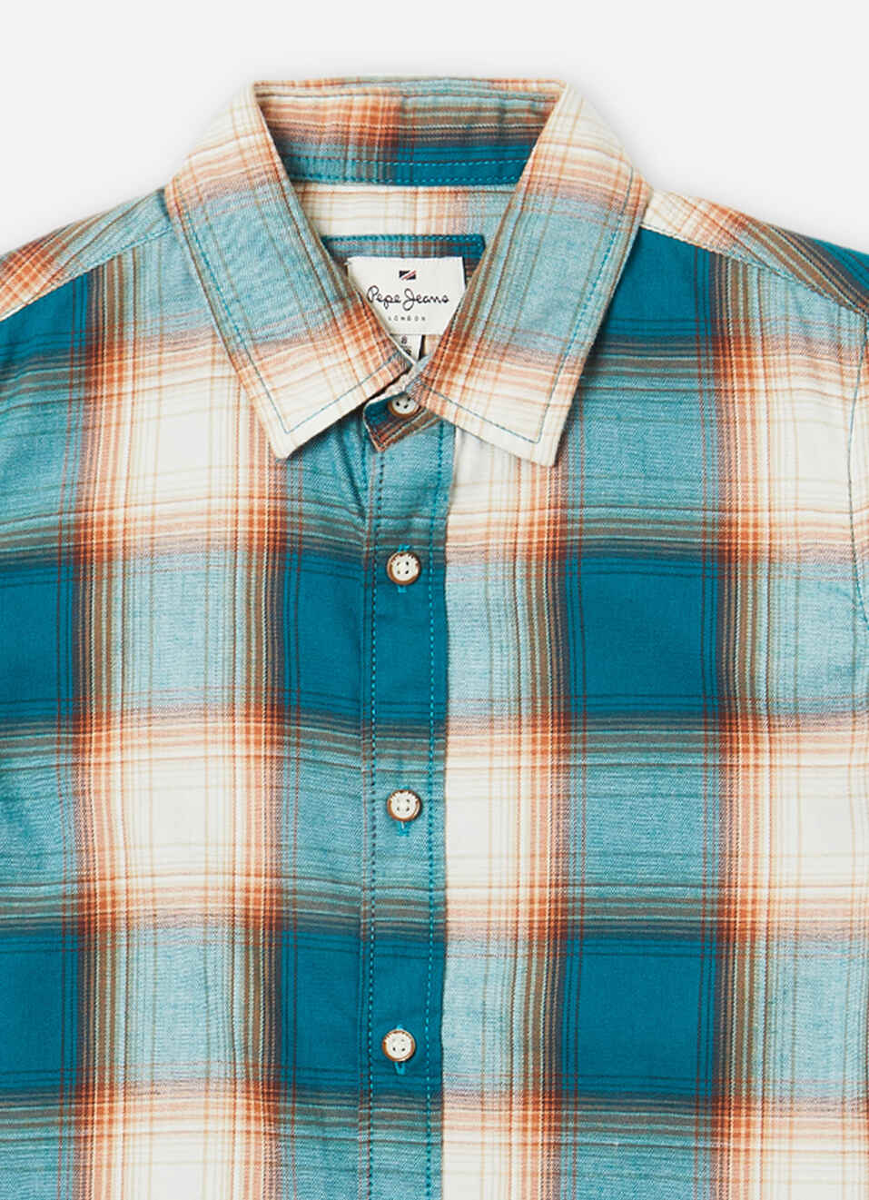 Boys Green Check Full Sleeve Shirt, , large image number 2