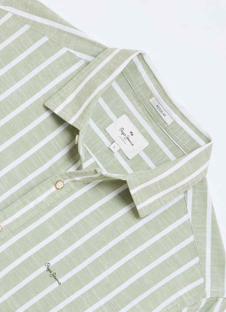 Men Green Striped Regular Fit Shirt, , large image number 6