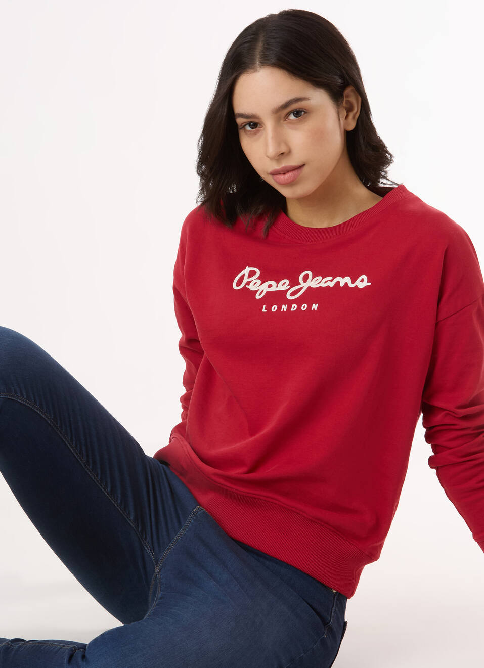 Women  Red Logo Print Comfort Fit Sweatshirt, , large image number 0