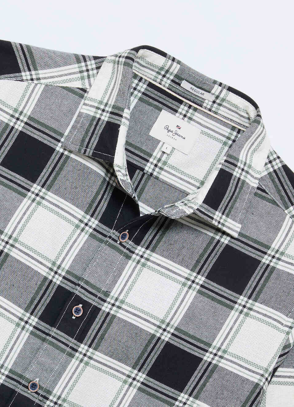 Men Black Checked Dobby Long Sleeve Shirt, , large image number 6
