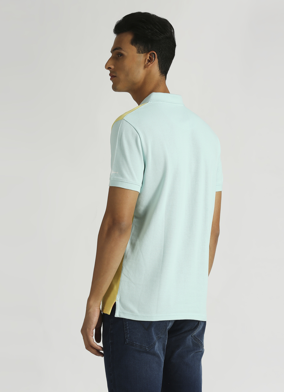 Sea Green Vertical Striper Pique Trendy Short Sleeve Polo, , large image number 2