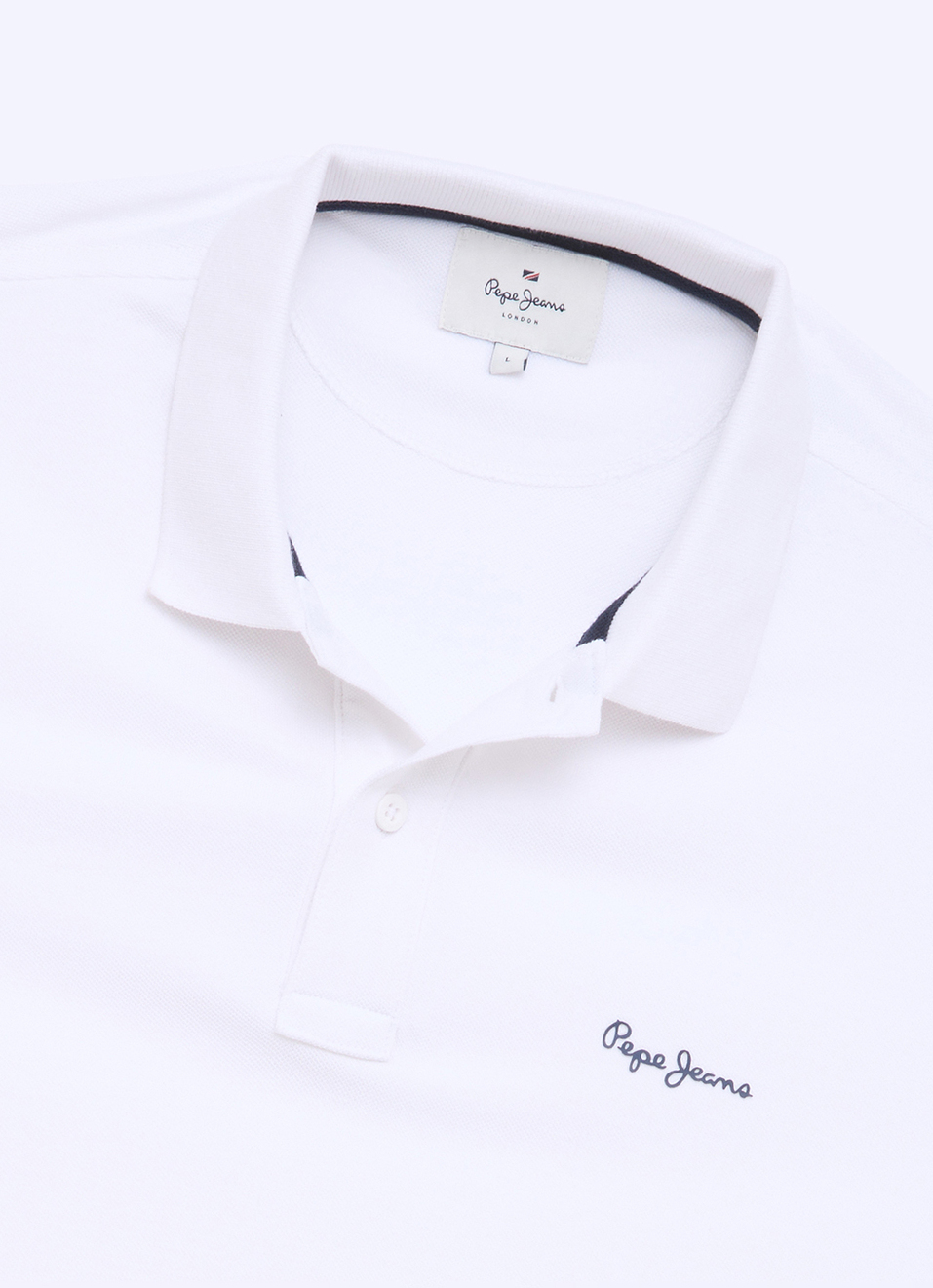 Men White Solid Short Sleeves Polo, , large image number 6