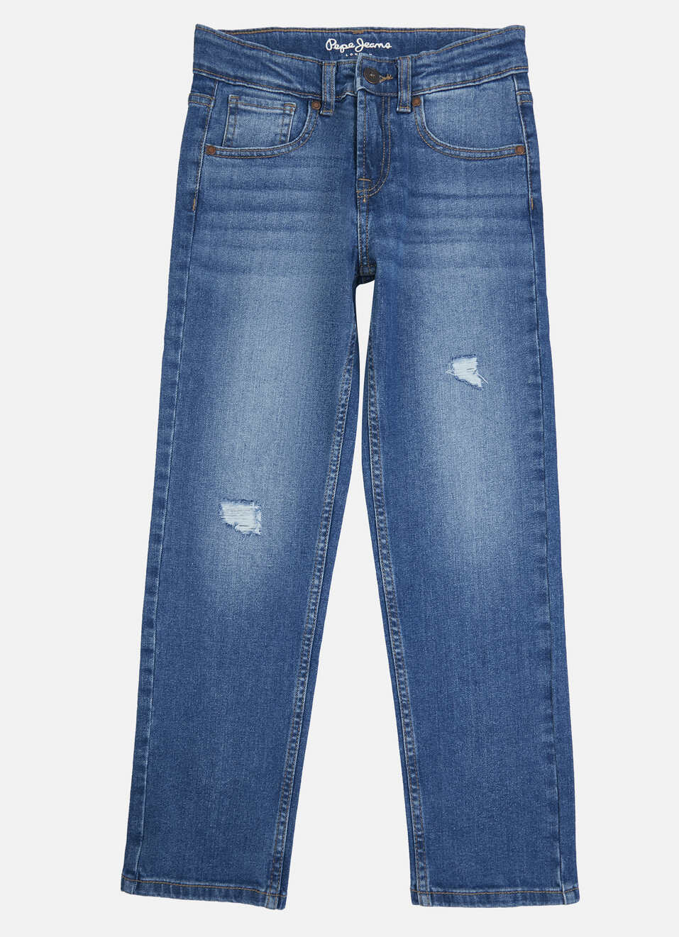 Boys Skater Blue Mid Rise Straight Leg Jeans, , large image number 0