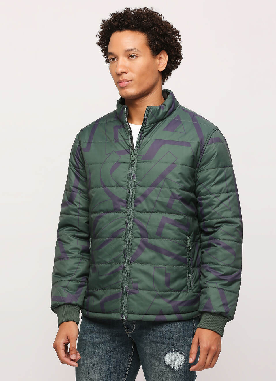Green Reversible Puffer Jacket, , large image number 3