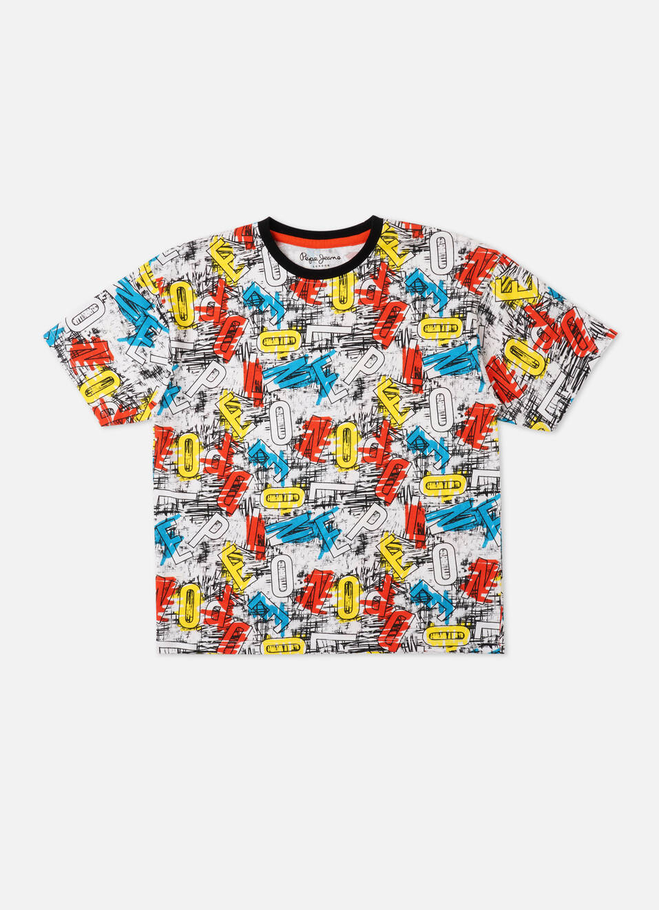 Boys White Round Neck Short Slevee T-shirt, , large image number 0