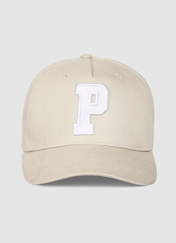 Beige Embroidered Baseball Cap