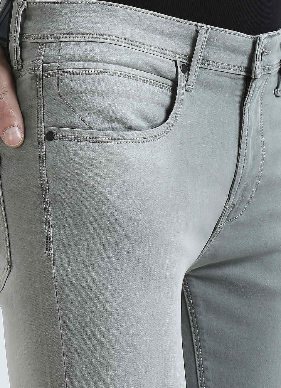 Chinox Grey Mid Waist Gymindigo Jeans, , large image number 4